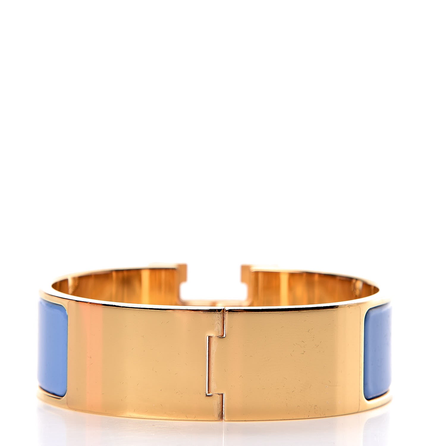 Hermes Enamel Wide Clic Clac H Bracelet GM Bleu Transat 3 of 5