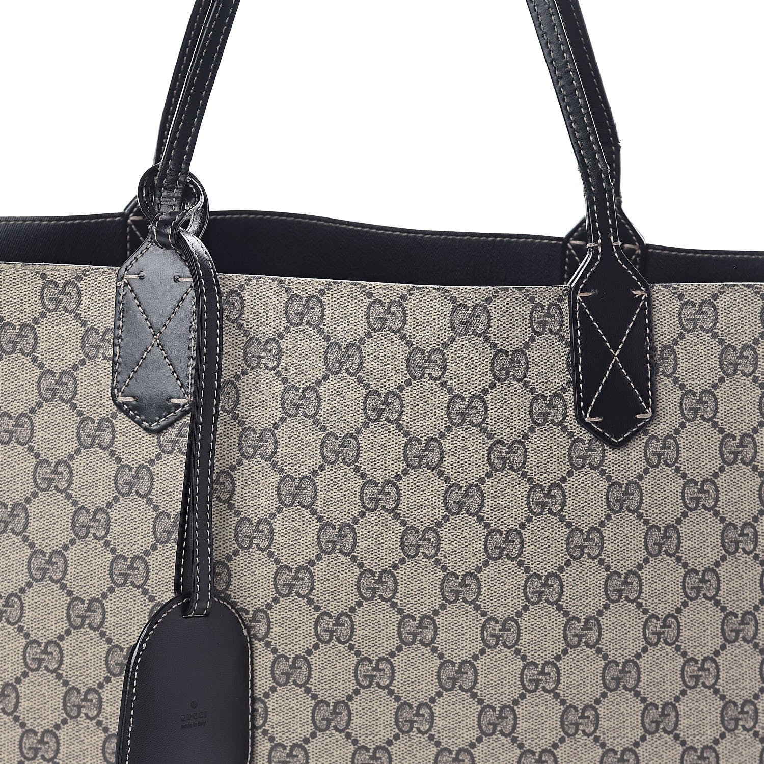 Gucci Calfskin GG Supreme Monogram Medium Reversible Tote Black 14 of 17
