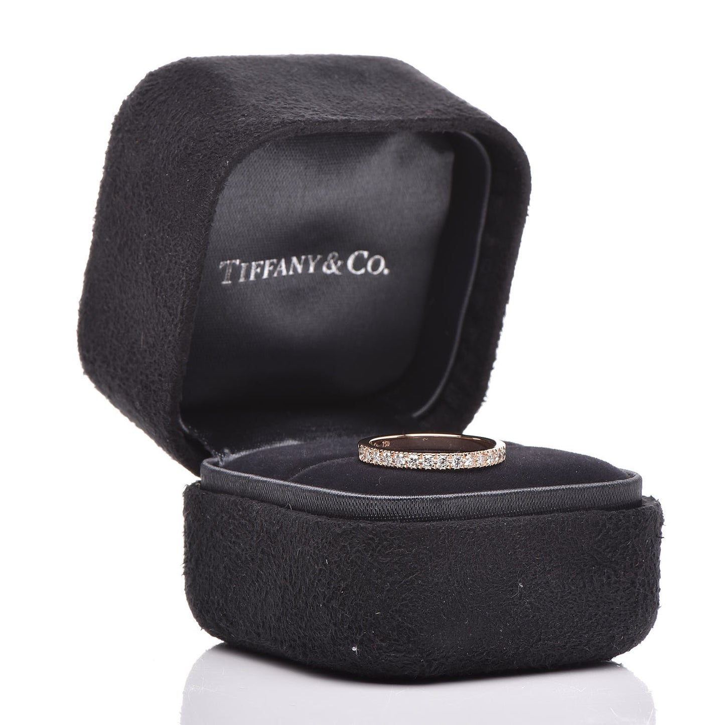 18K Rose Gold Diamond Novo Half Circle Band Ring 48 4.5