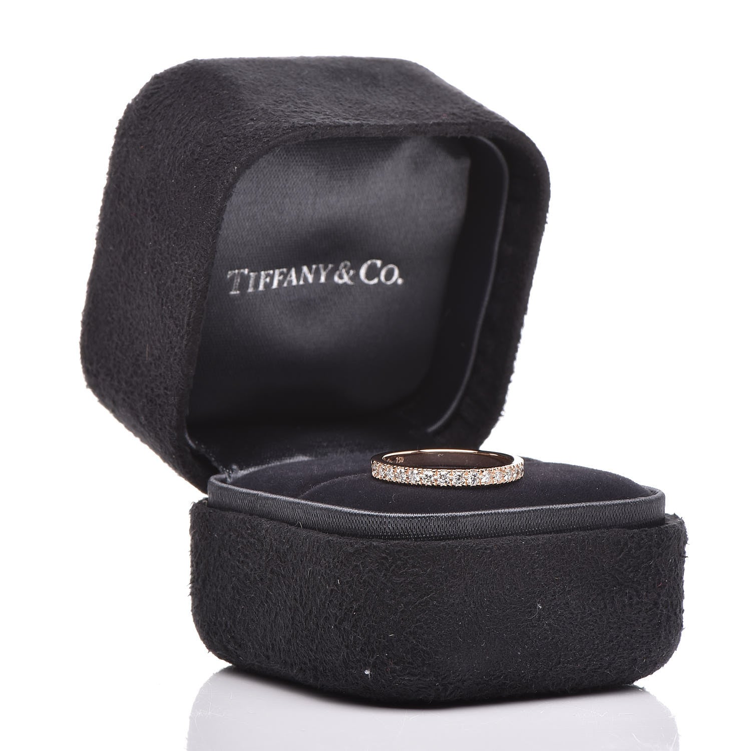 Tiffany 18K Rose Gold Diamond Novo Half Circle Band Ring 48 4.5 5 of 5