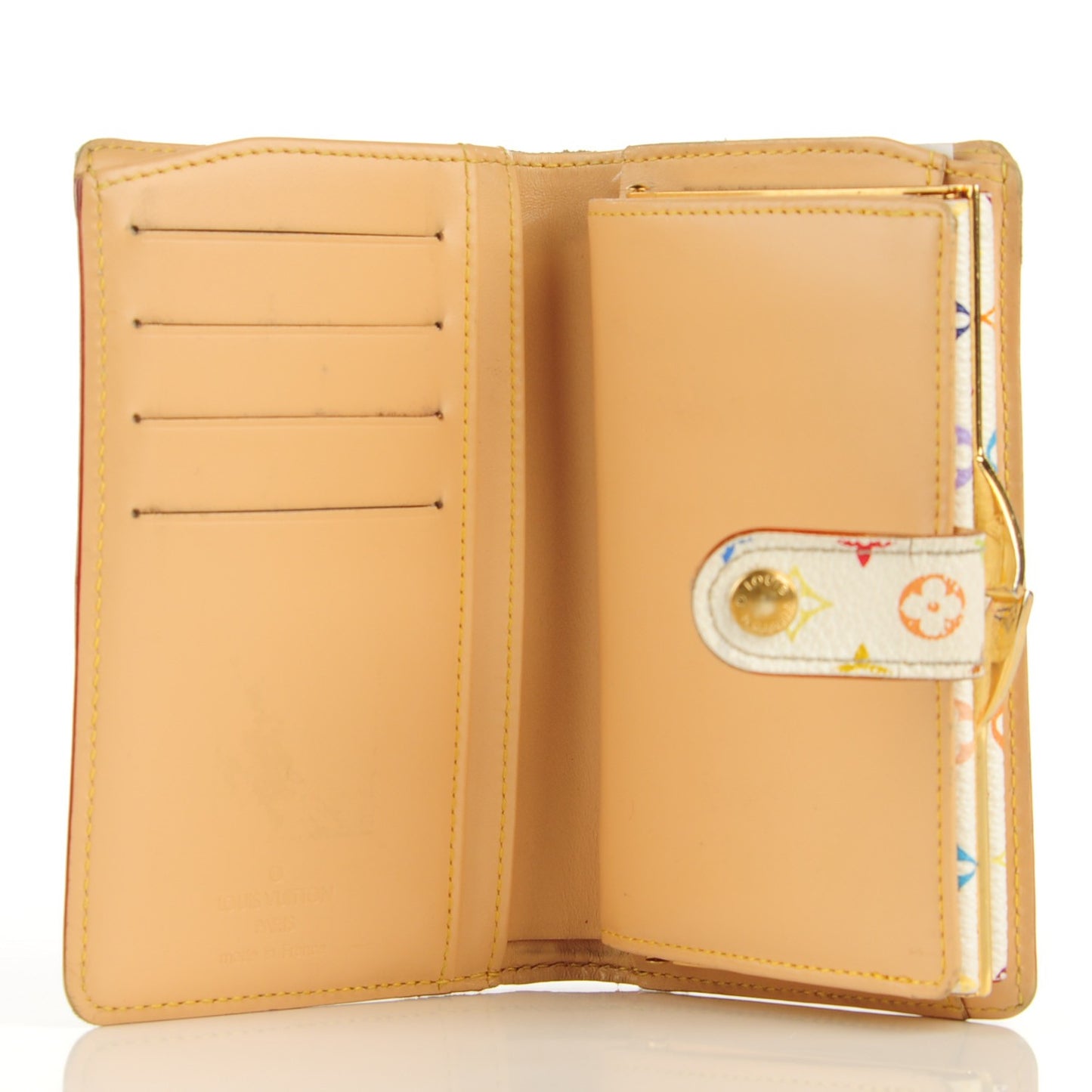 Monogram Multicolor French Purse Wallet White