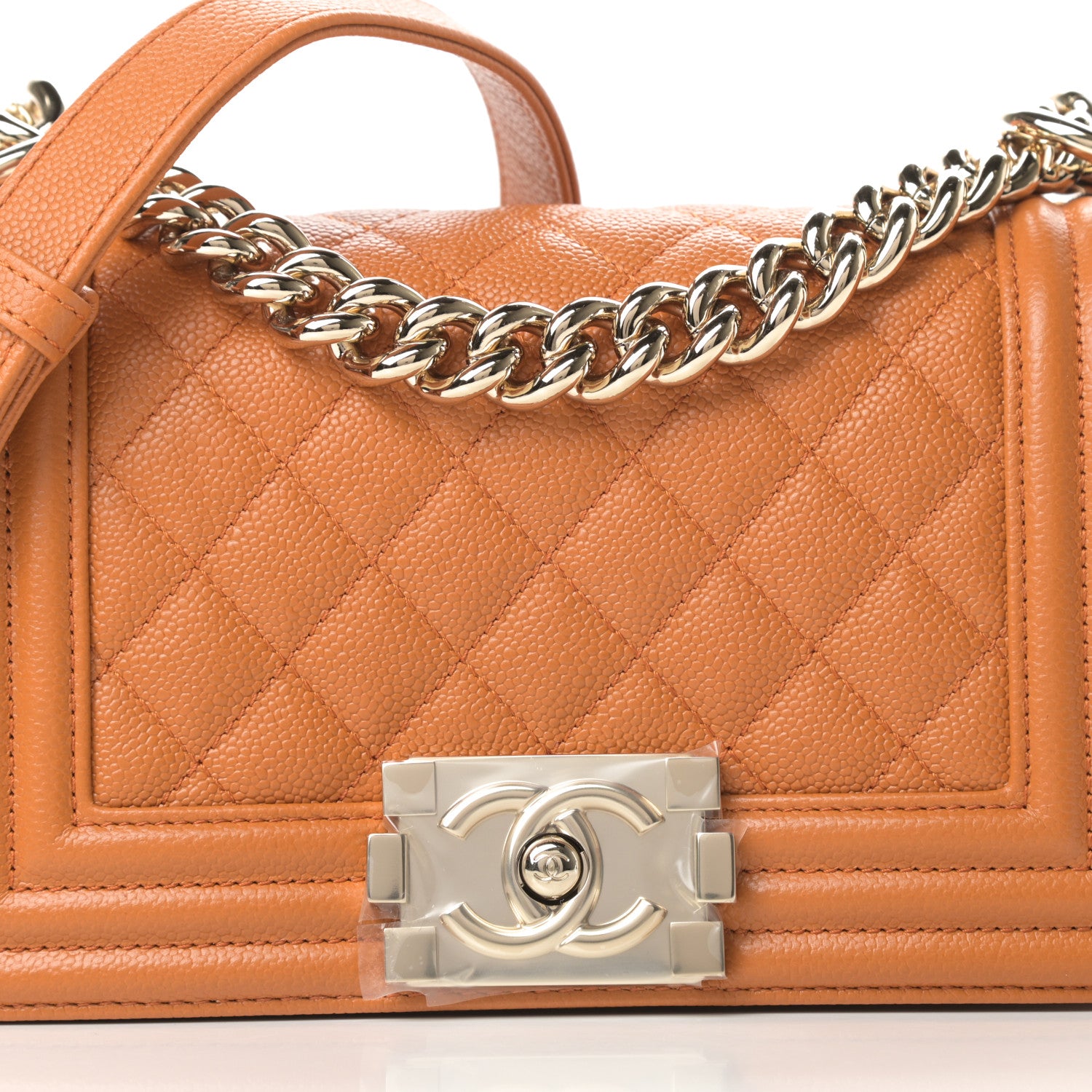 Chanel Caviar Quilted Small Boy Flap Light Brown 8 of 11