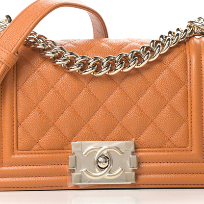 Chanel Caviar Quilted Small Boy Flap Light Brown 8 of 11