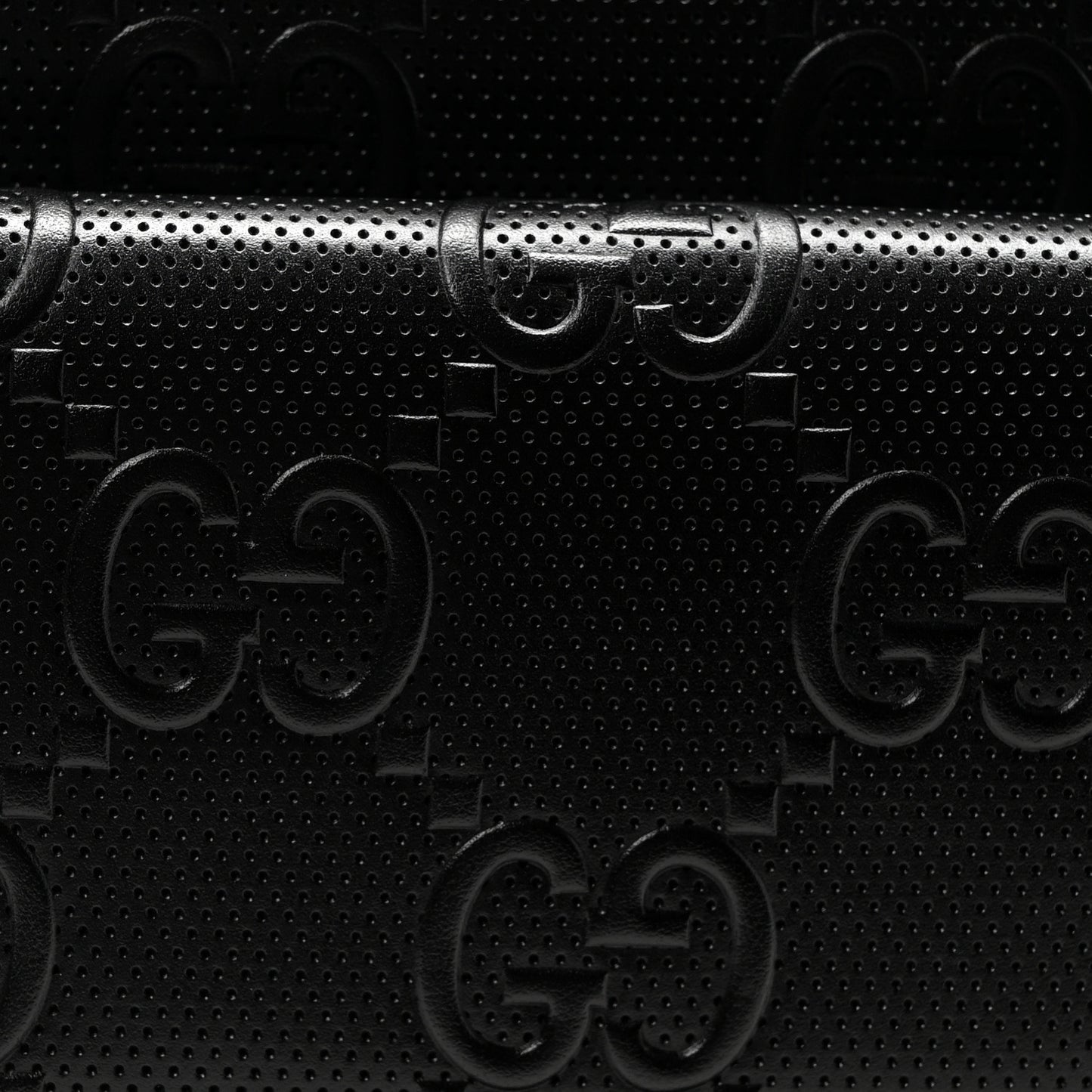 Calfskin GG Tennis Embossed Shoulder Bag Black
