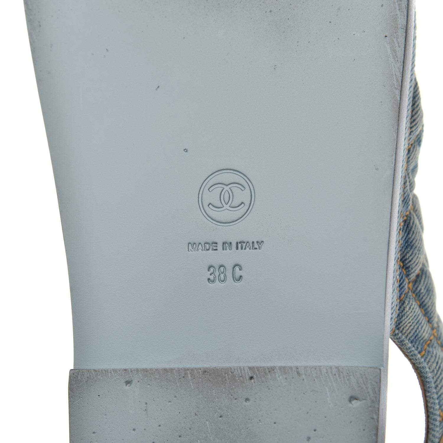 Chanel Denim Quilted Dad Sandals 38 Blue 7 of 13