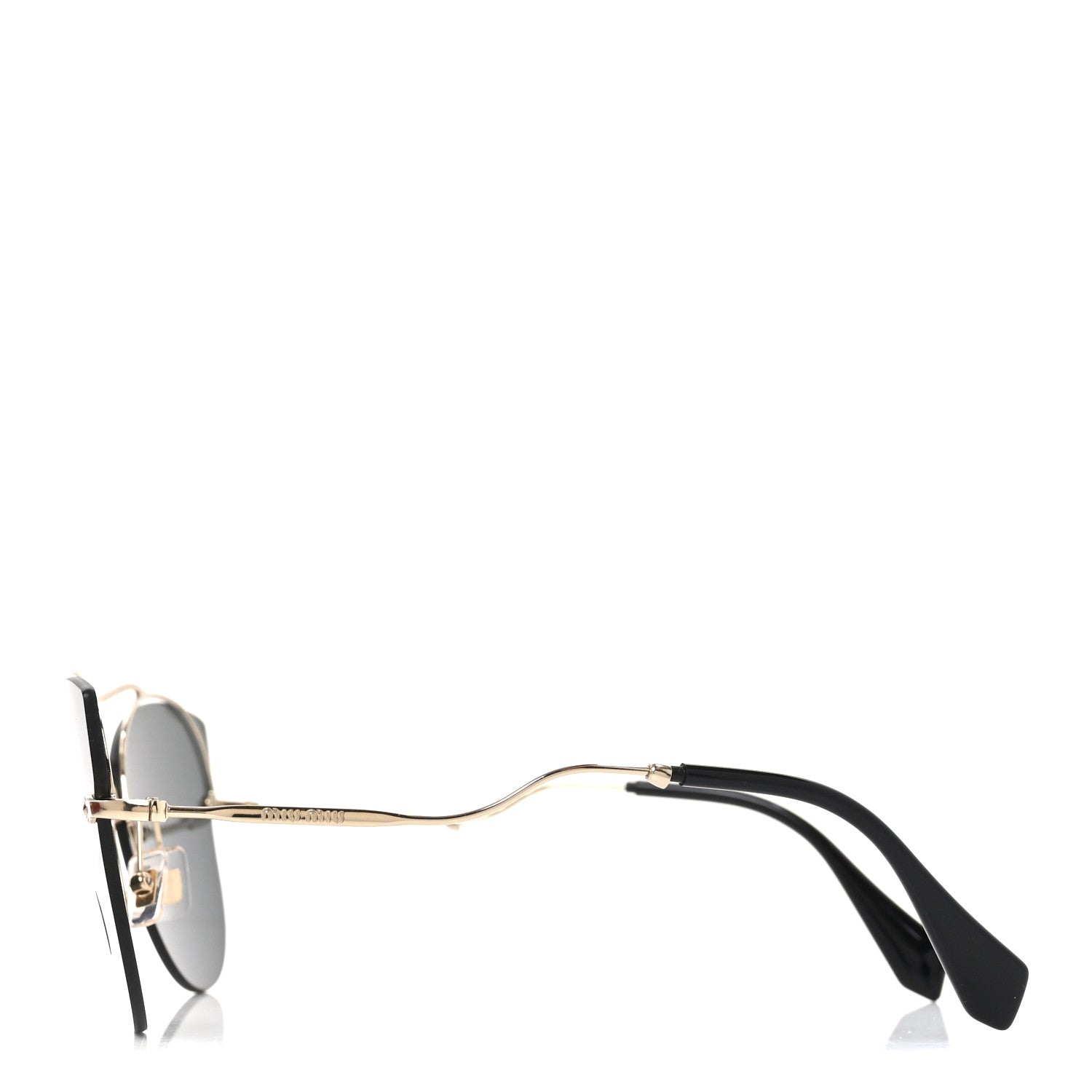 Miu Miu Metal Cat Eye Sunglasses SMU526 Gold Black 3 of 7