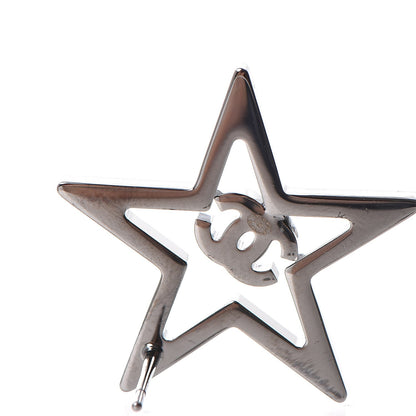 Chanel Ruthenium Crystal Star CC Earrings Iridescent Pink 5 of 6