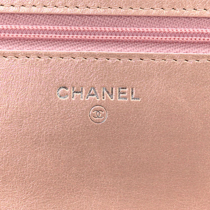 Chanel Iridescent Calfskin Quilted Wallet On Chain WOC Pink 6 of 11