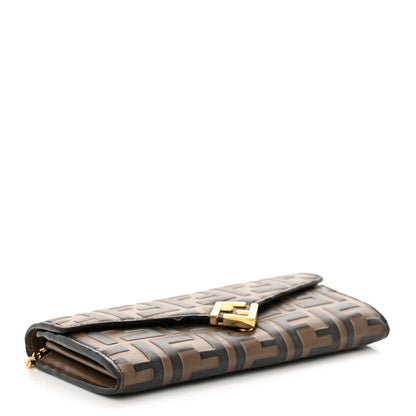 Fendi Vitello Soft FF Diamonds Continental Envelope Wallet On Chain Maya Black 4 of 14