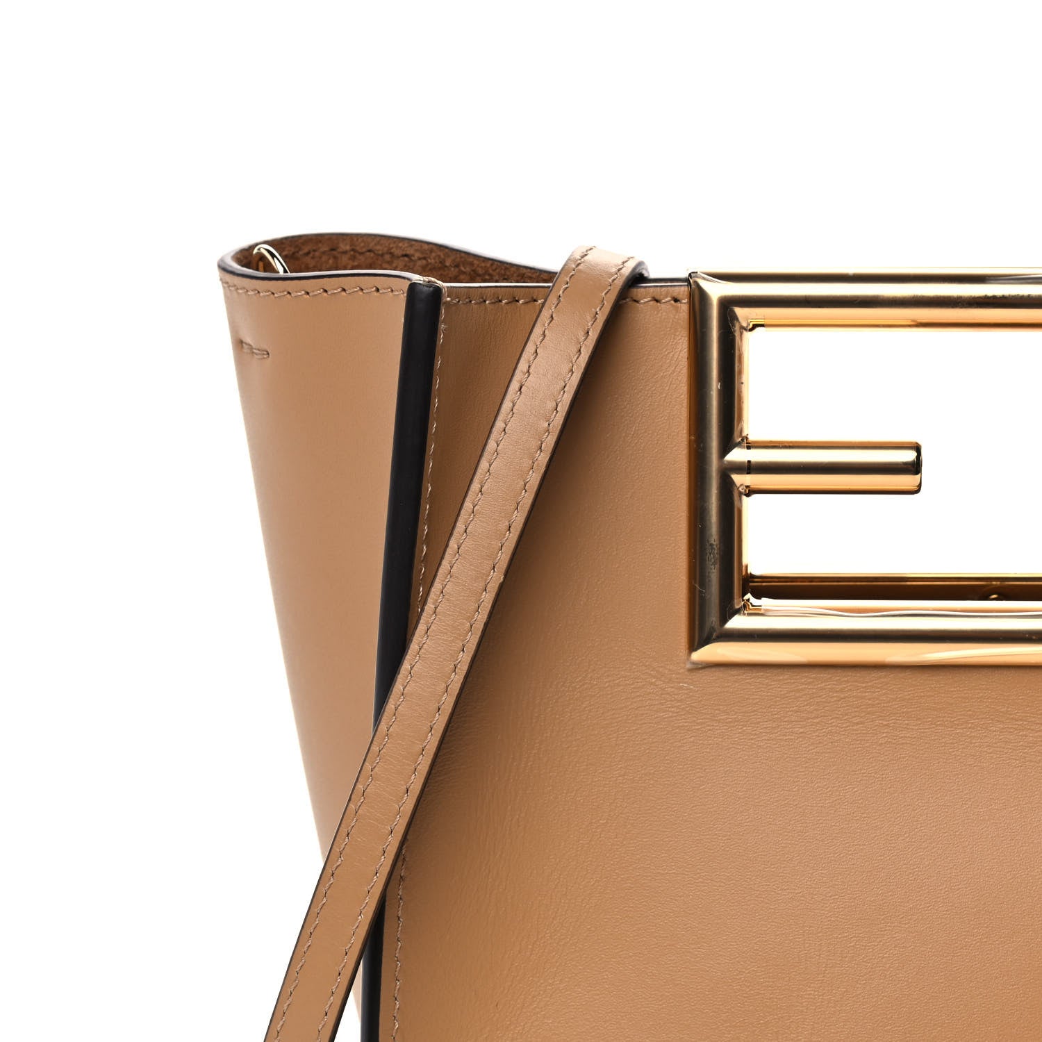Fendi Vitello King Small Fendi Way Tote Miele Scuro 10 of 12