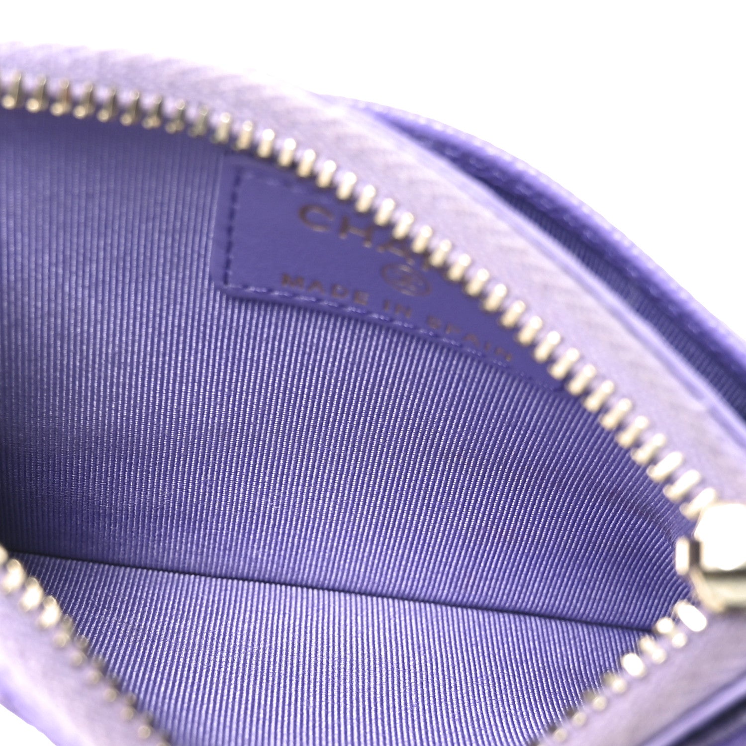 Chanel Caviar Quilted CC Zip Card Holder Purple 5 of 9