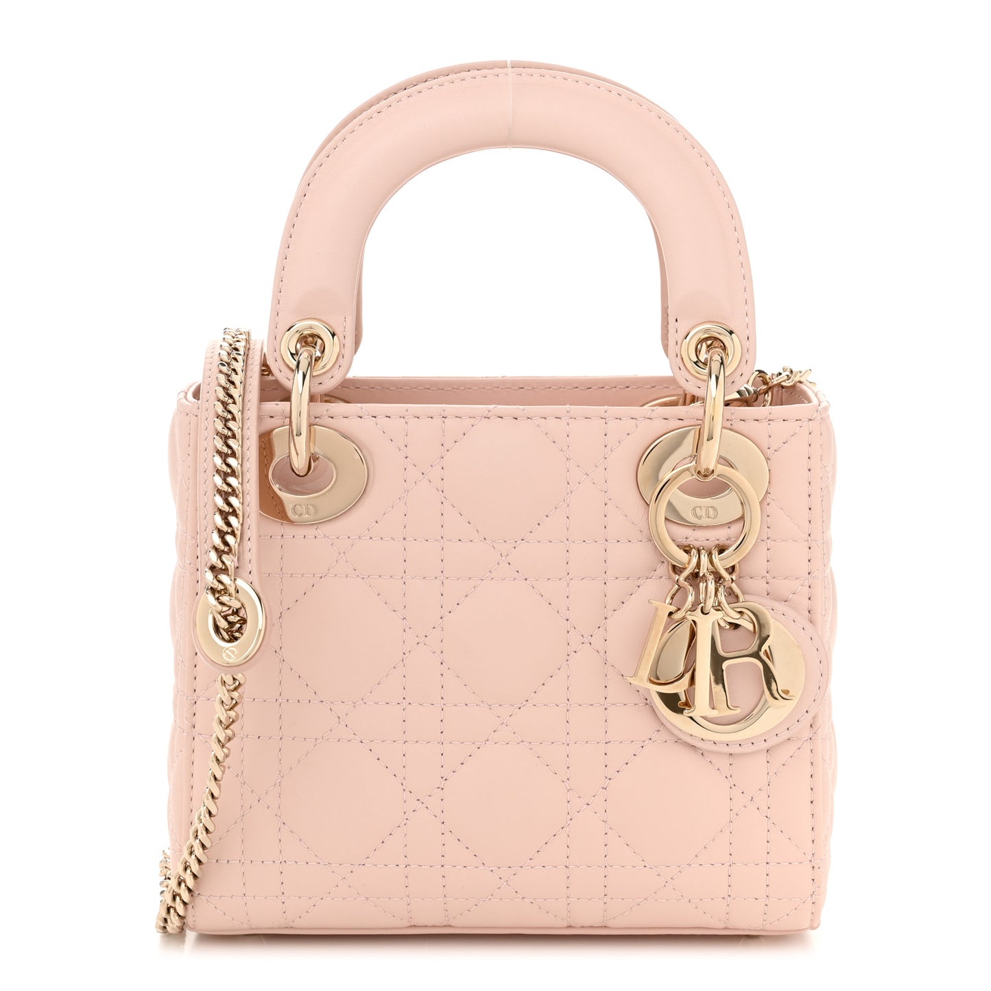 Lambskin Cannage Mini Lady Dior Powder Pink