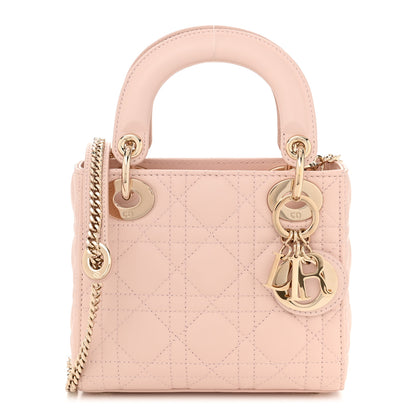 Christian Dior Lambskin Cannage Mini Lady Dior Powder Pink 1 of 10