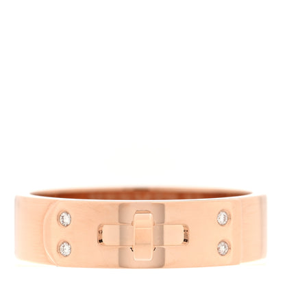 Hermes 18K Rose Gold Diamond PM Kelly Ring 52 6 1 of 5