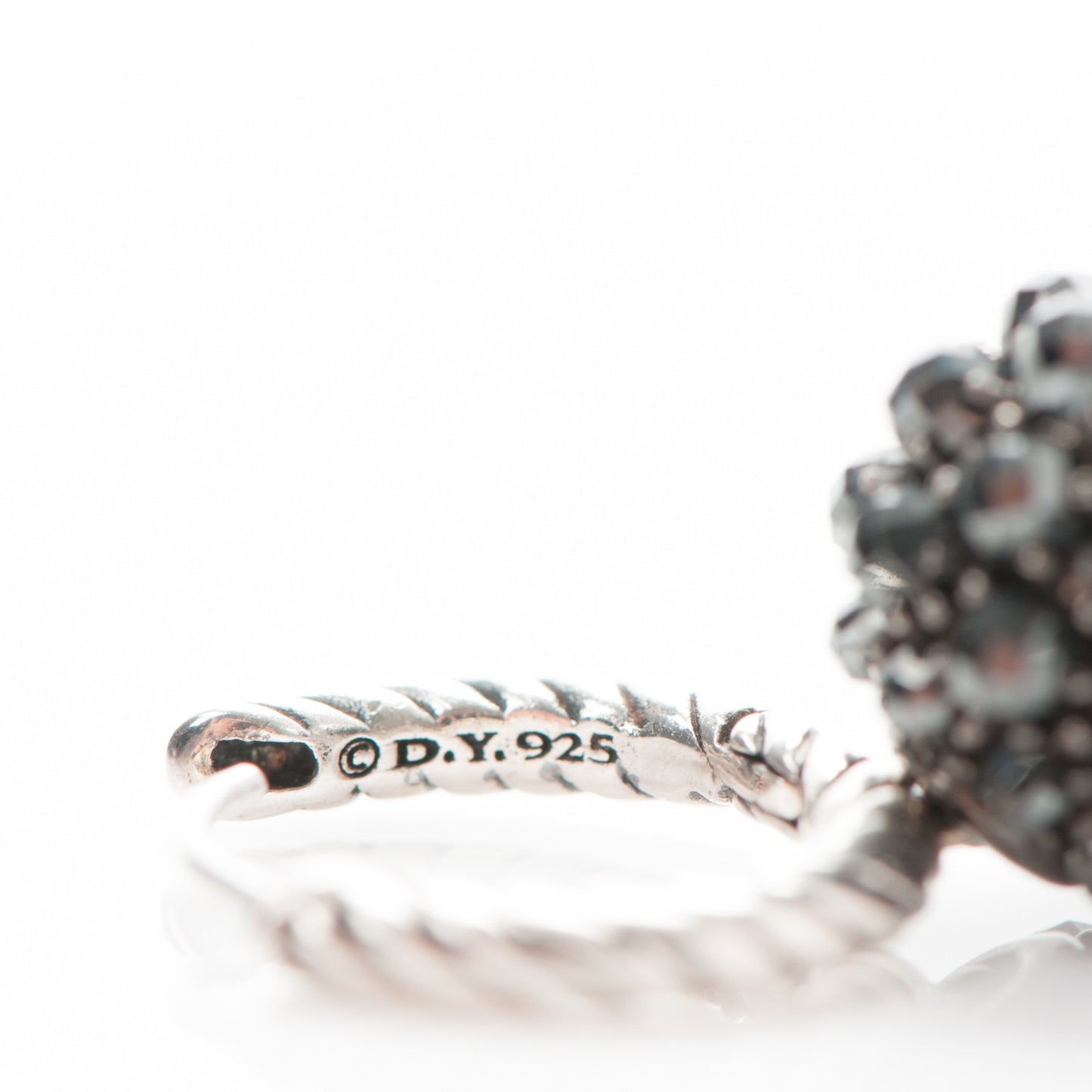 Sterling Silver Hematite 26mm Osetra Earrings