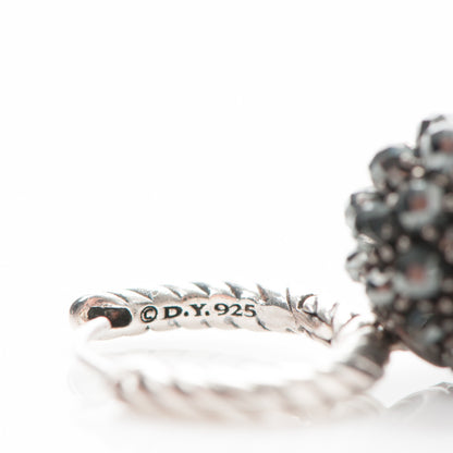 David Yurman Sterling Silver Hematite 26mm Osetra Earrings 3 of 3