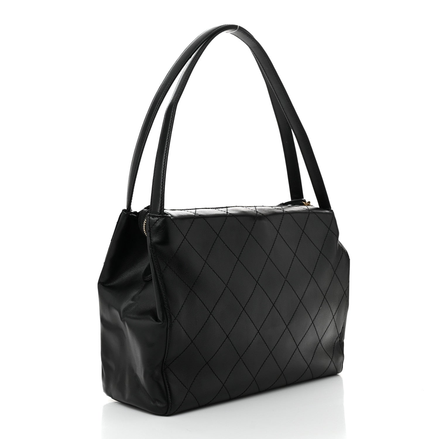 Chanel Lambskin Stitched Shoulder Bag Black 3 of 12