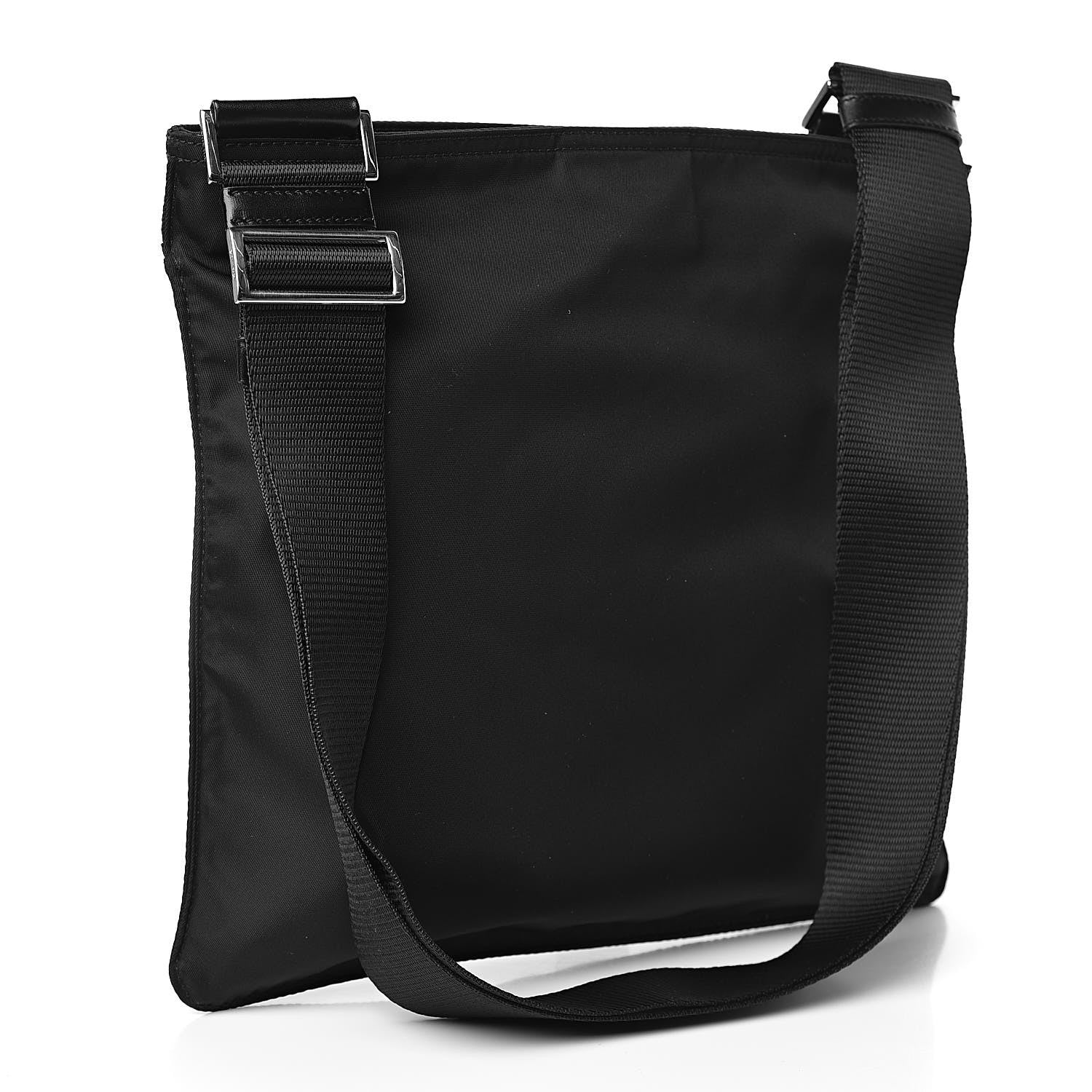 Prada Nylon Flat Messenger Bag Black 3 of 10