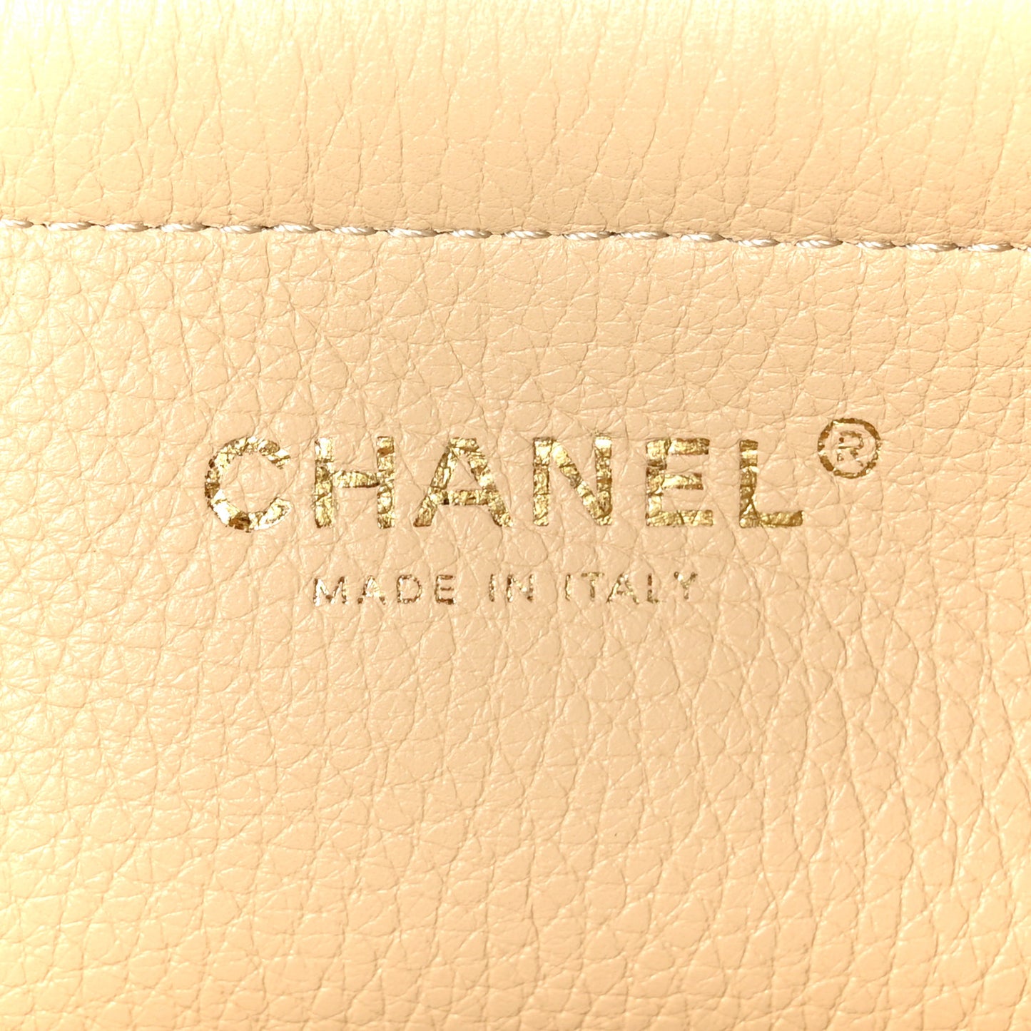 Grained Calfskin Stitched Urban Essentials Small Shopping Bag Beige