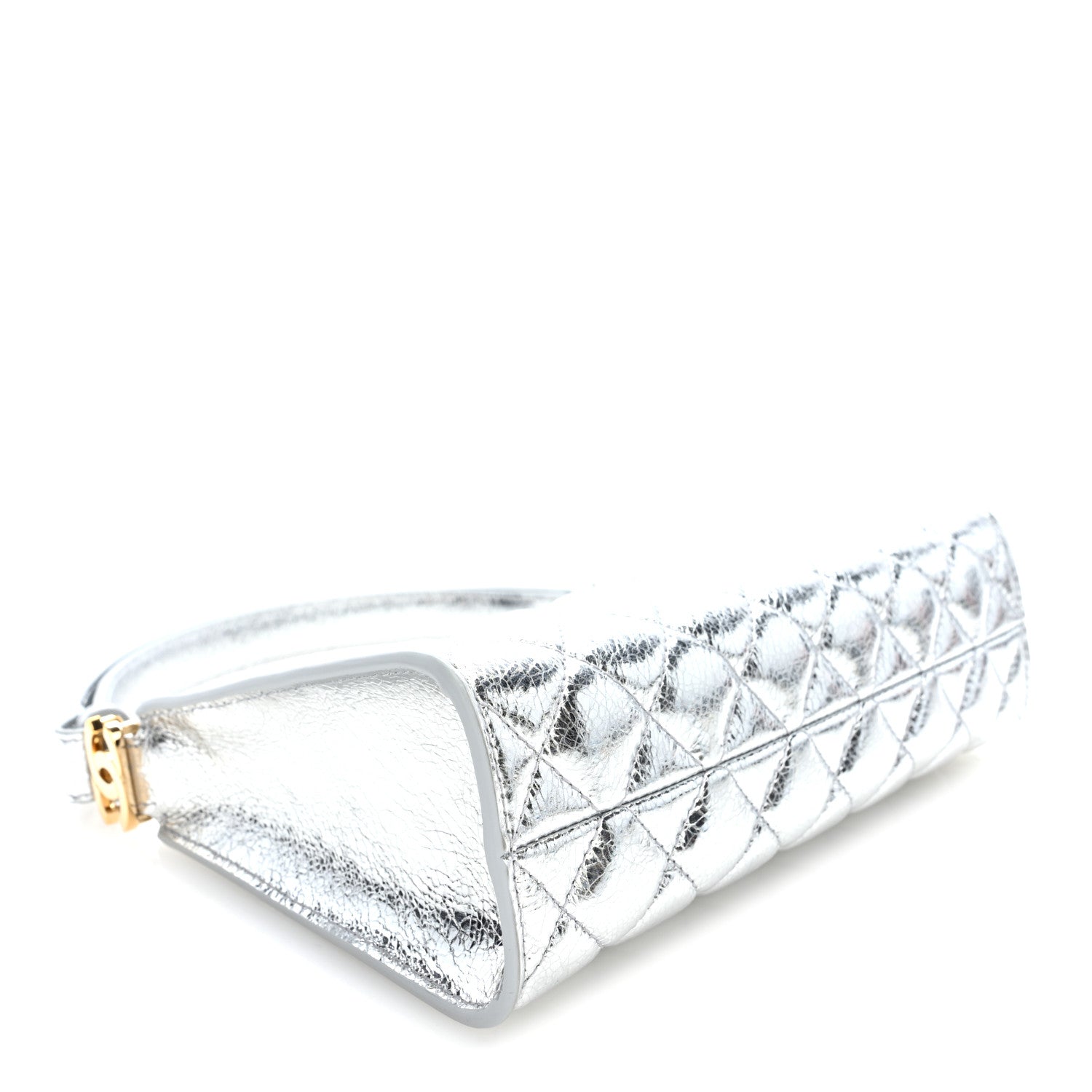 Chanel Metallic Aged Calfskin Quilted Hobo Bag Silver 4 of 10