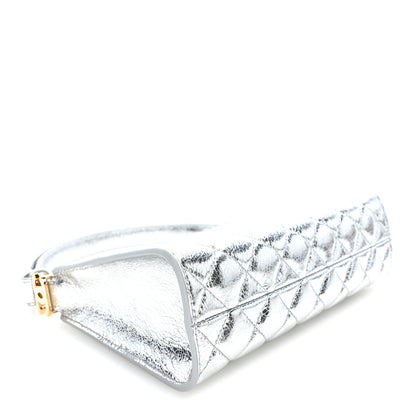 Chanel Metallic Aged Calfskin Quilted Hobo Bag Silver 4 of 10