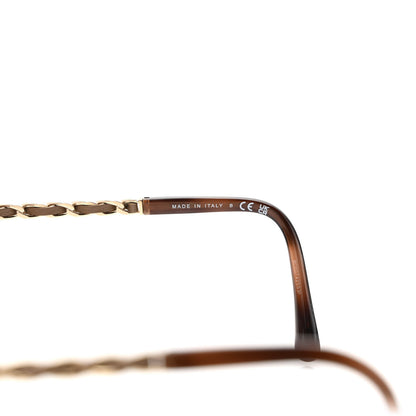 Chanel Acetate Metal Lambskin Chain Square Sunglasses 5210-Q Brown 7 of 8
