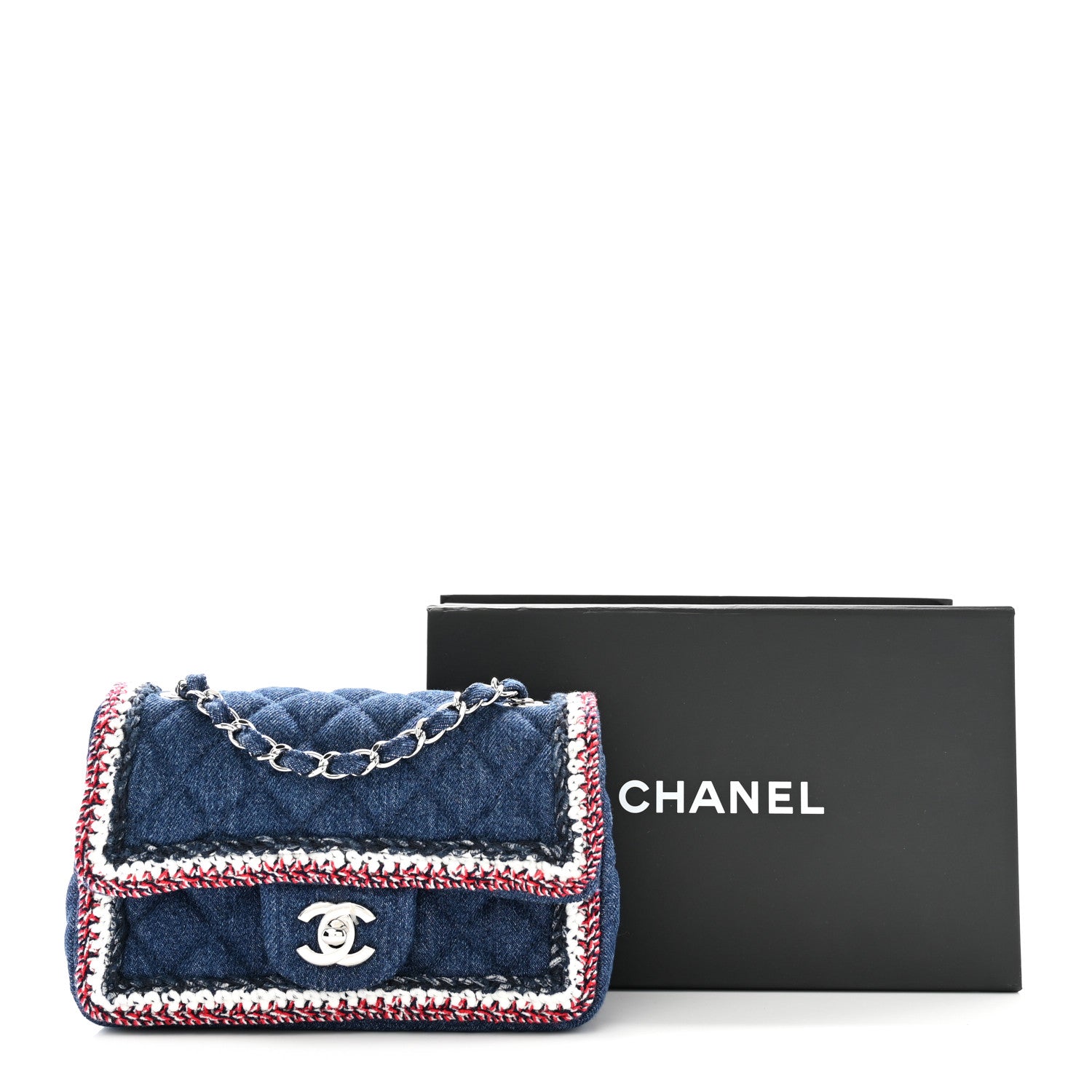 Chanel Denim Braided Mini Rectangular Flap Bag Blue 11 of 11
