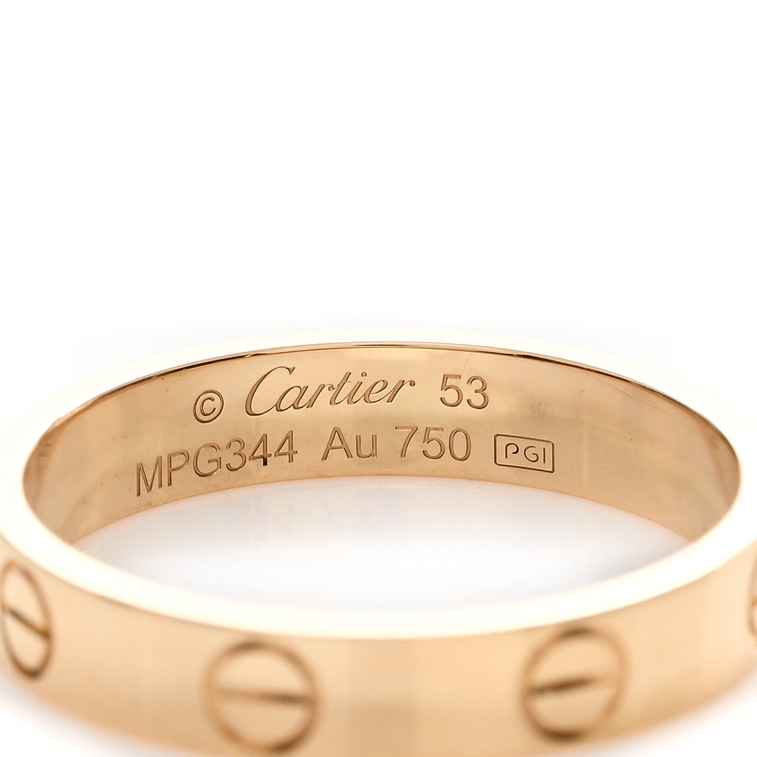 Cartier 18K Yellow Gold 3.5mm LOVE Wedding Band Ring 53 6.5 3 of 4