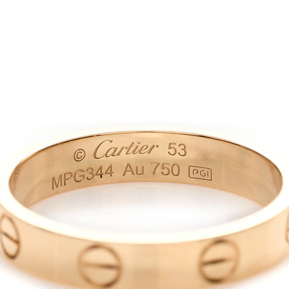Cartier 18K Yellow Gold 3.5mm LOVE Wedding Band Ring 53 6.5 3 of 4
