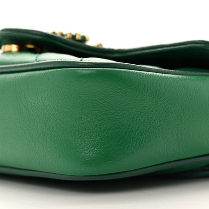 Gucci Azalea Calfskin Enamel Matelasse Diagonal Super Mini Torchon GG Marmont Shoulder Bag New Shamarock Emerald 10 of 11
