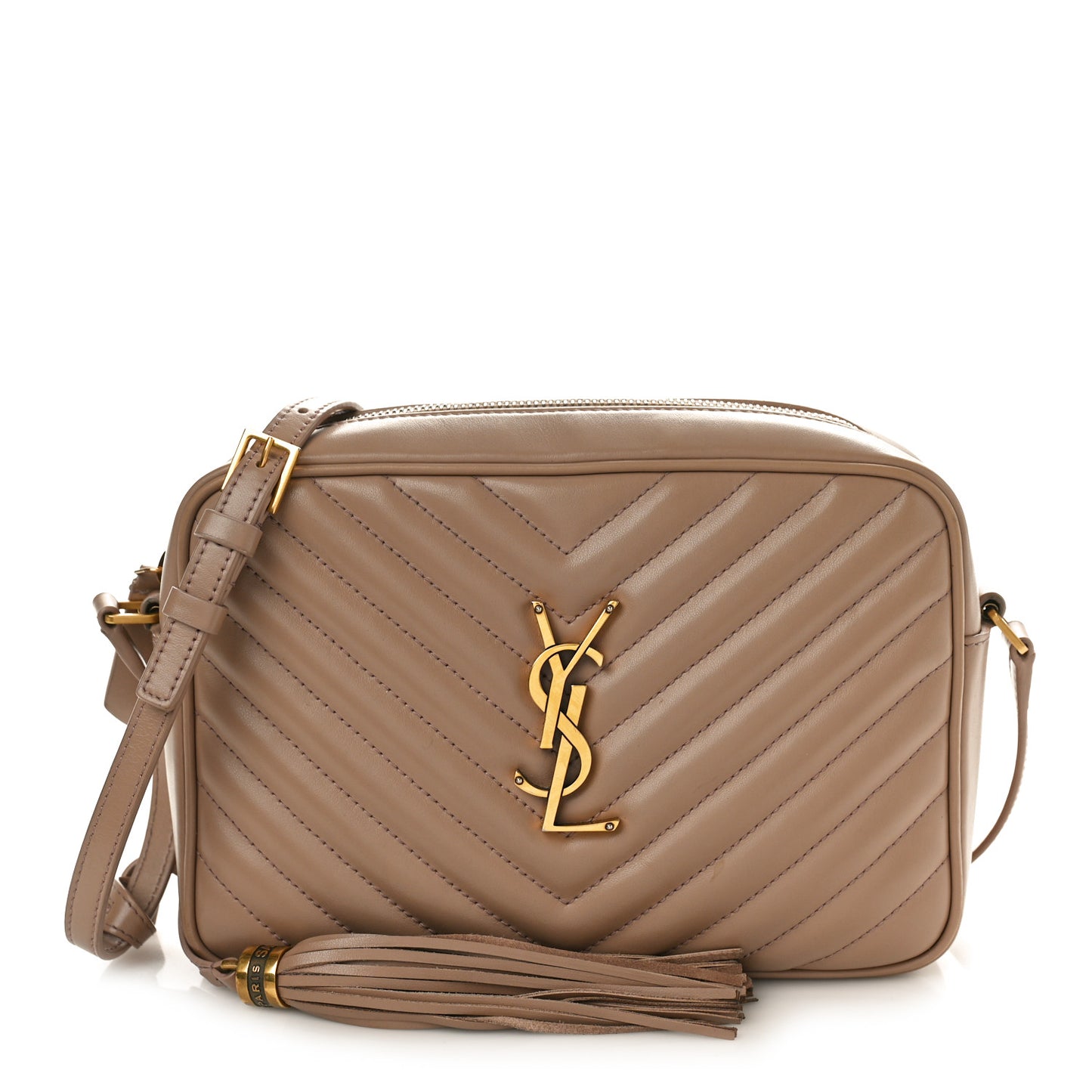 Calfskin Matelasse Monogram Lou Camera Bag Dark Beige