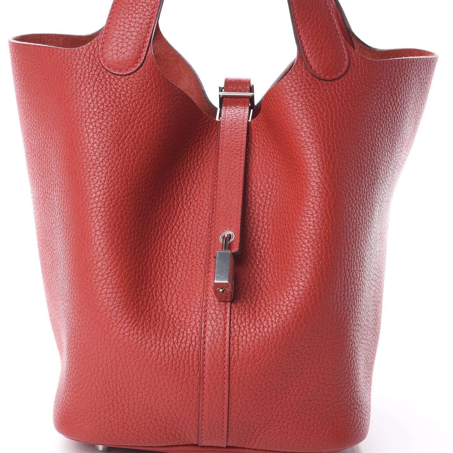 Taurillon Clemence Picotin Lock 22 MM Rouge Casaque