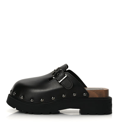 Christian Dior Calfskin Diorquake Buckled Lug Sole 15mm Clogs 39 Black 1 of 8