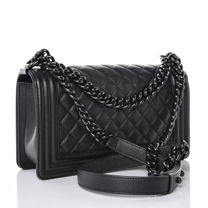 Chanel Caviar Quilted Medium Boy Flap So Black 3 of 8