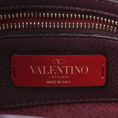 Valentino Garavani Grained Calfskin Small Rockstud Shoulder Tote Rubin 6 of 9
