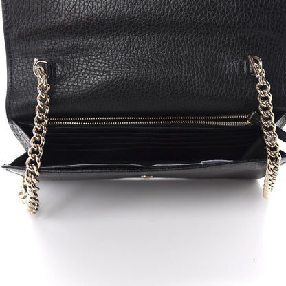 Gucci Dollar Calfskin Interlocking G Chain Wallet Black 5 of 11