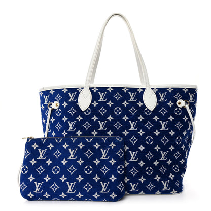 Louis Vuitton Jacquard Velvet Monogram LV Match Neverfull MM Bleu 1 of 9