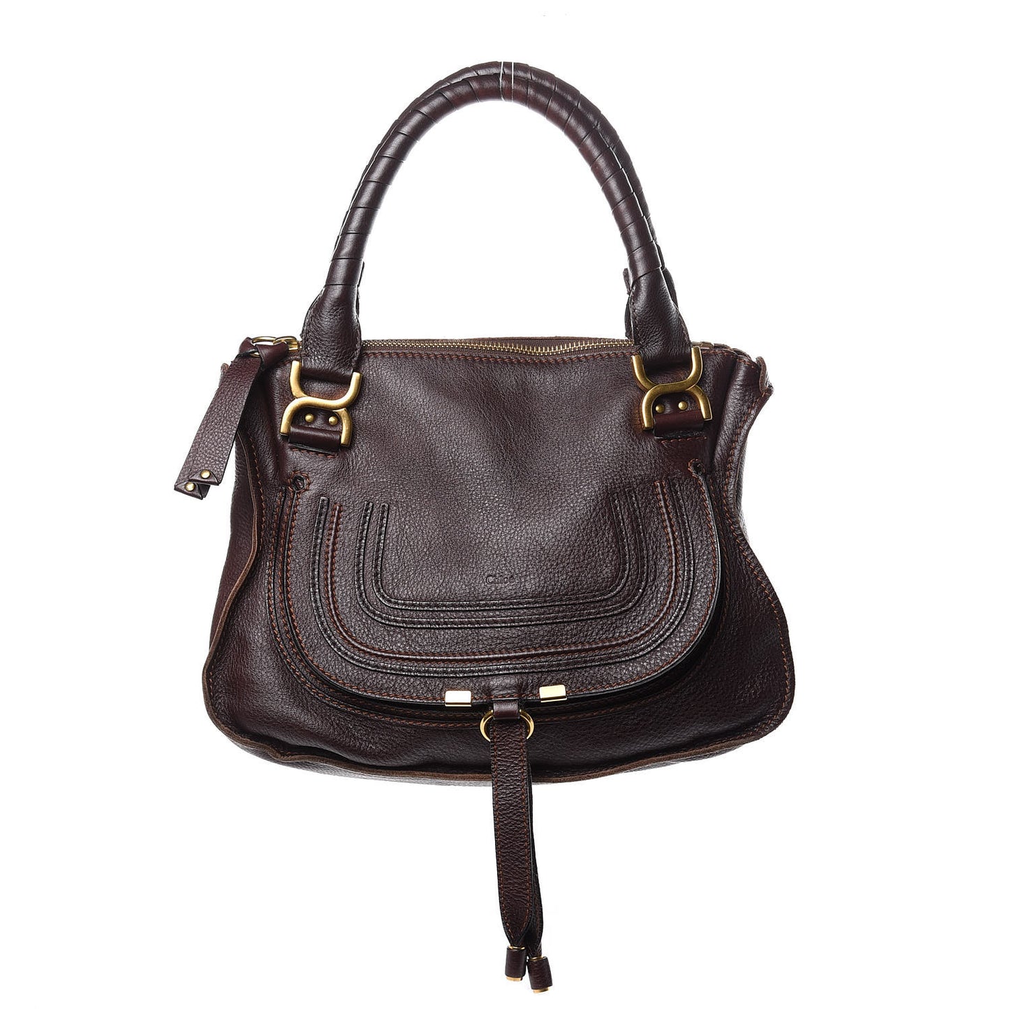 Calfskin Medium Marcie Satchel Wine Purple