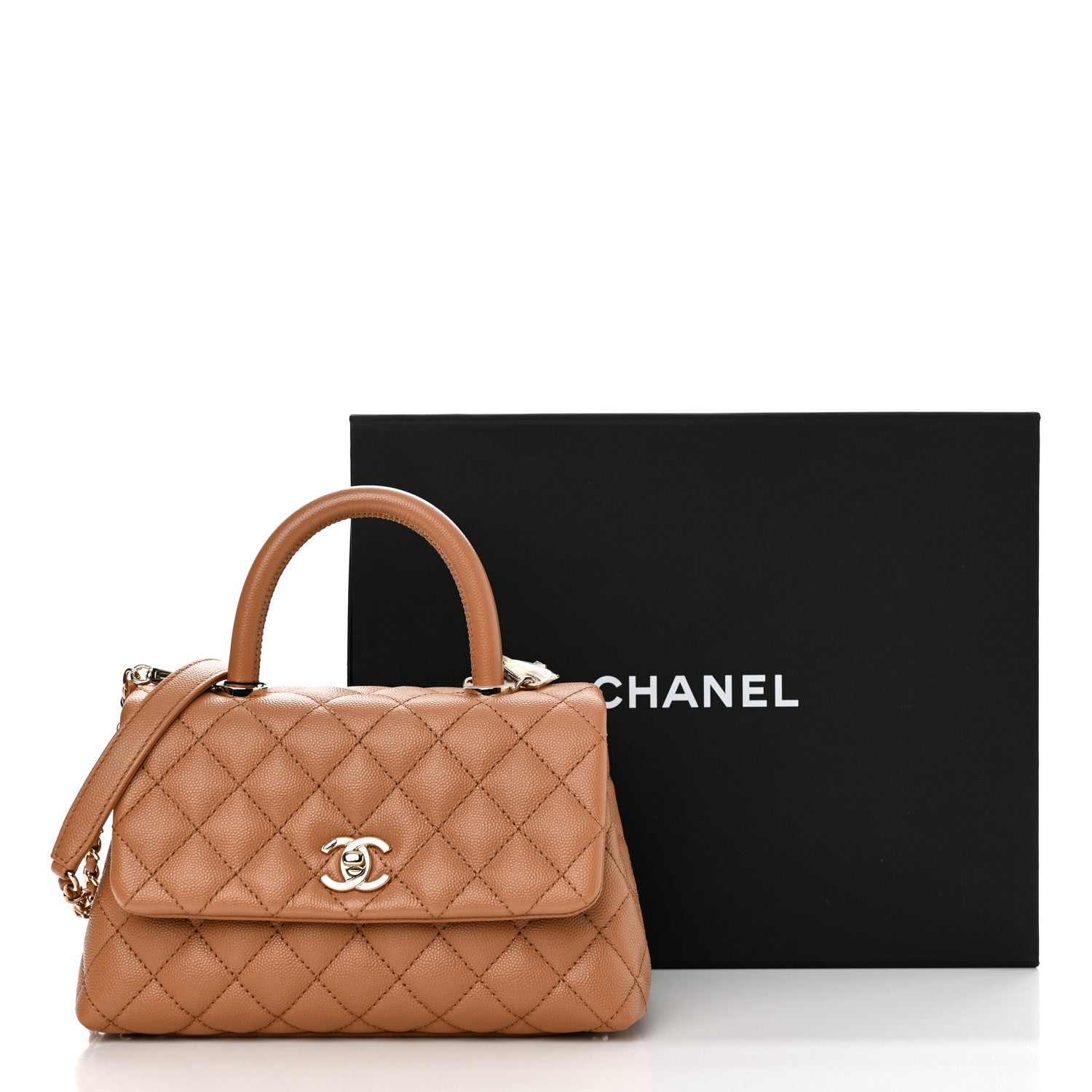 Chanel Caviar Quilted Mini Coco Handle Flap Brown 11 of 11