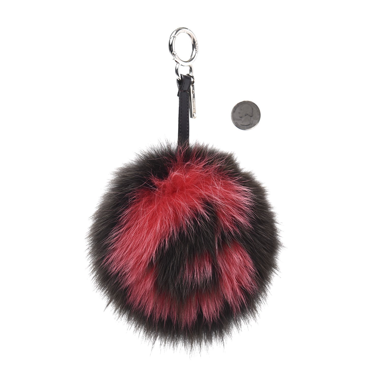 Fendi Fox Fur Shiny Nappa Bi-Color G ABCharm Bag Charm Moro Rosso Chiaro 2 of 5