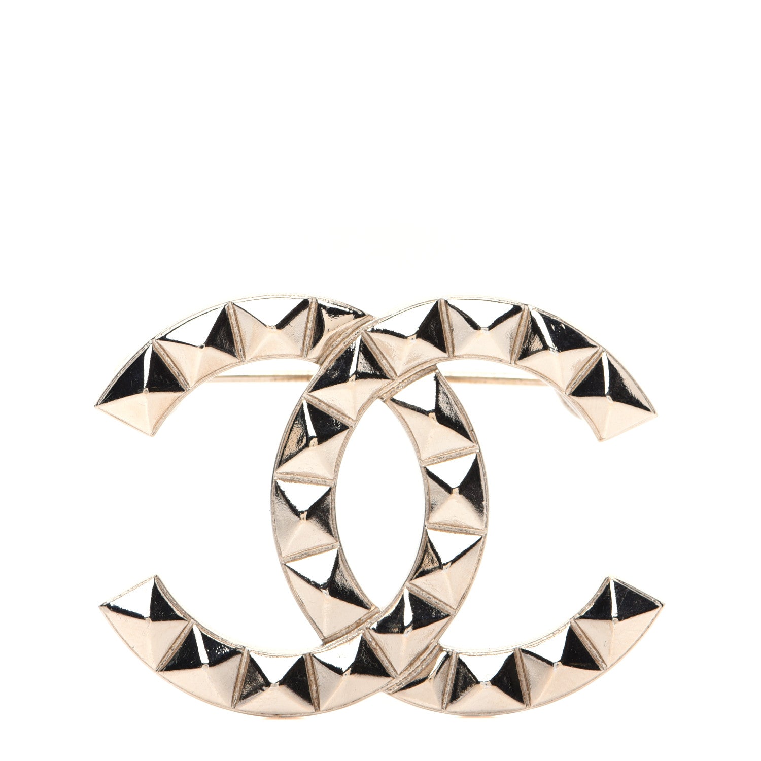 Chanel Studded CC Pin Brooch Gold 1 of 7