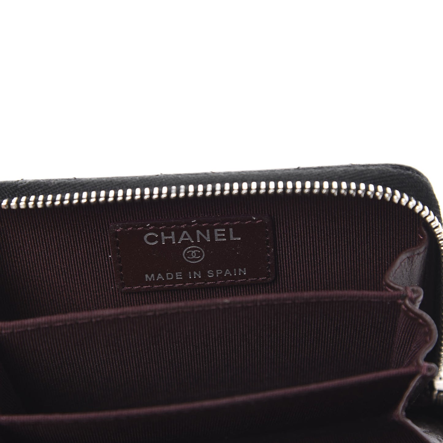 Caviar Quilted Zip Coin Purse Black
