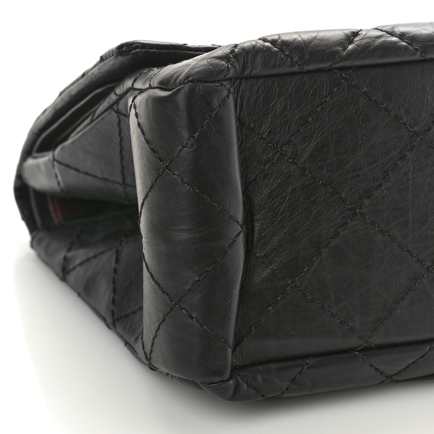 Aged Calfskin Quilted 2.55 Reissue 227 Flap Black