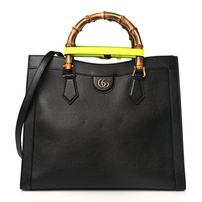 Gucci Calfskin Medium Diana Tote Bag Black Yellow Fluo 1 of 9