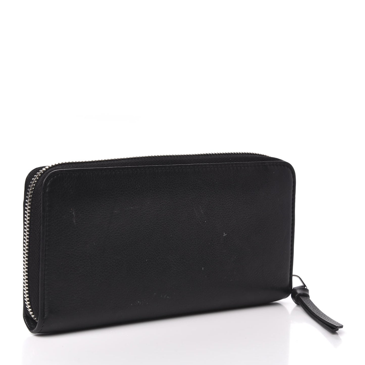 Calfskin Zippy Lockme Wallet Black