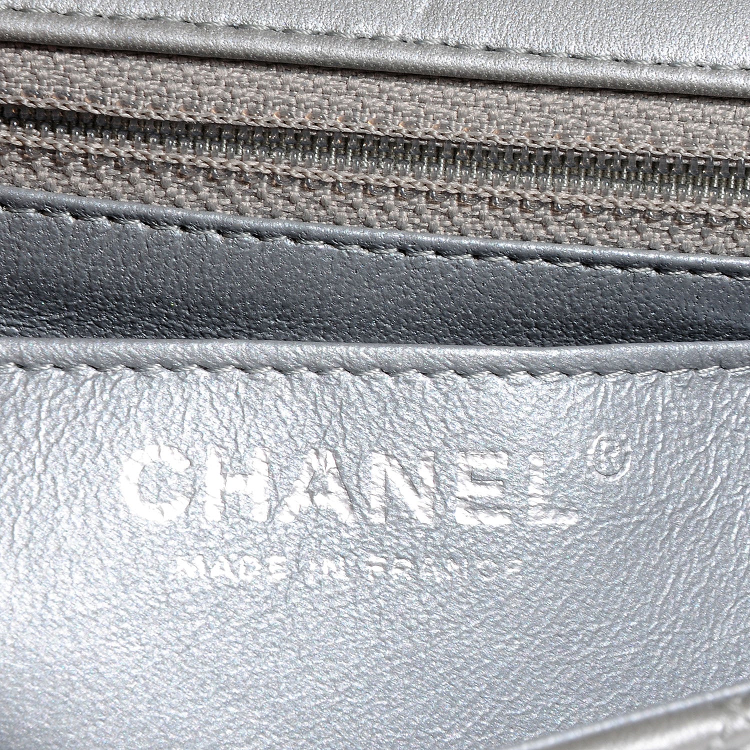 Chanel Lambskin Quilted Mini Flap Metallic Silver 8 of 9