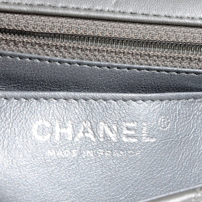 Chanel Lambskin Quilted Mini Flap Metallic Silver 8 of 9