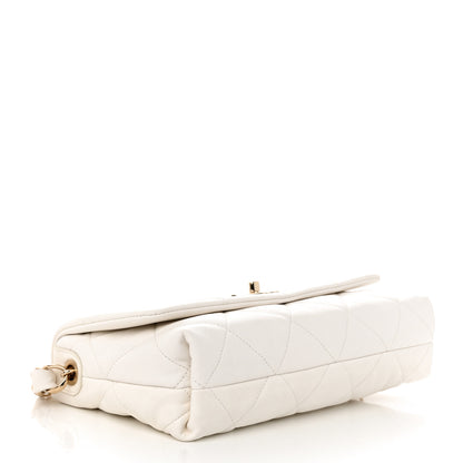 Chanel Lambskin Quilted Logo Strap Flap White 4 of 11
