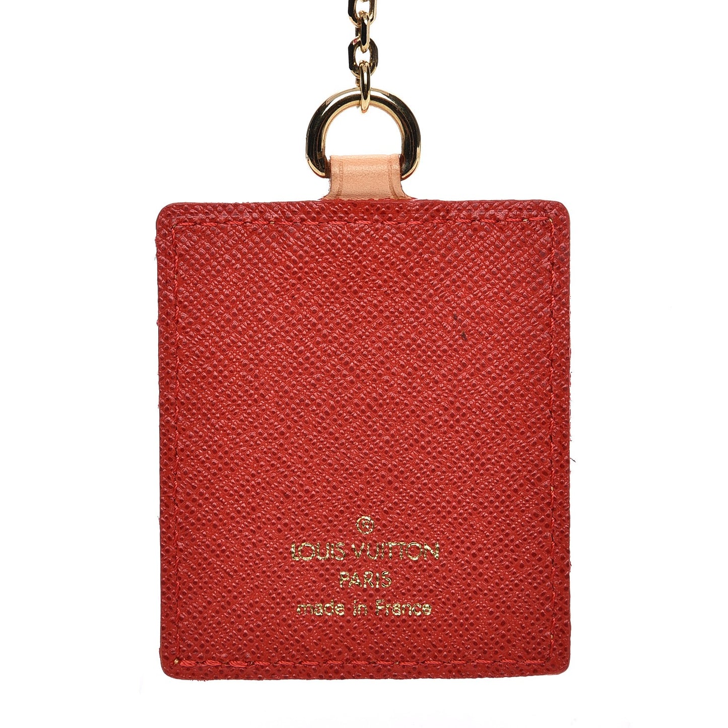 Vachetta Groom Key Ring Bag Charm Red