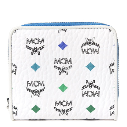 MCM Visetos Mini Zip Around Wallet White 1 of 7